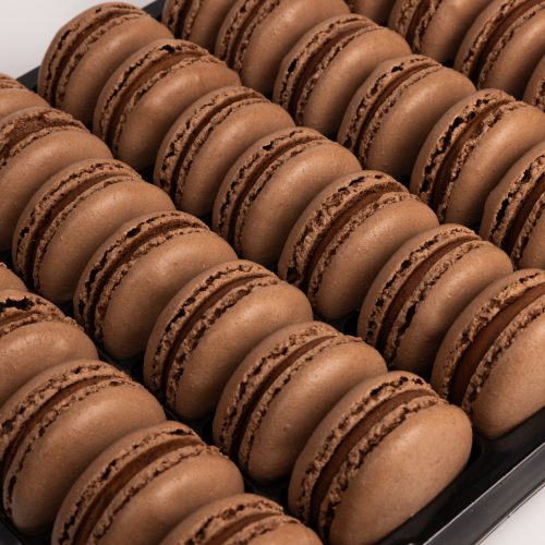 Dark Chocolate Macarons – Tray of 35