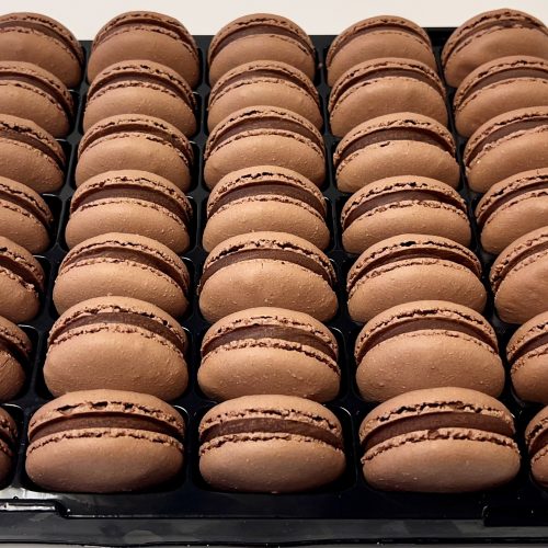 Dark Chocolate Macarons – Tray of 35